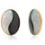 Vintage 14 Karat Yellow Gold White Mother of Pearl Onyx Oval 1 Inch Earrings - 2 Pieces For Sale - Image 4 of 4
