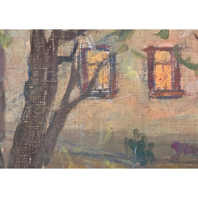 Rural Landscape Antique Painting Original Soviet Art Ukrainian Artist Sokolovsky G. 35-50 1970s For Sale - Image 4 of 6