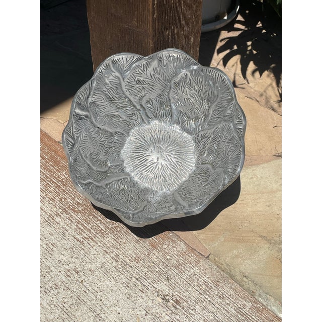 Discover a true treasure for your dining table with this rare Pewter Lettuce Cabbage Leaf Salad Serving Bowl. Crafted with...