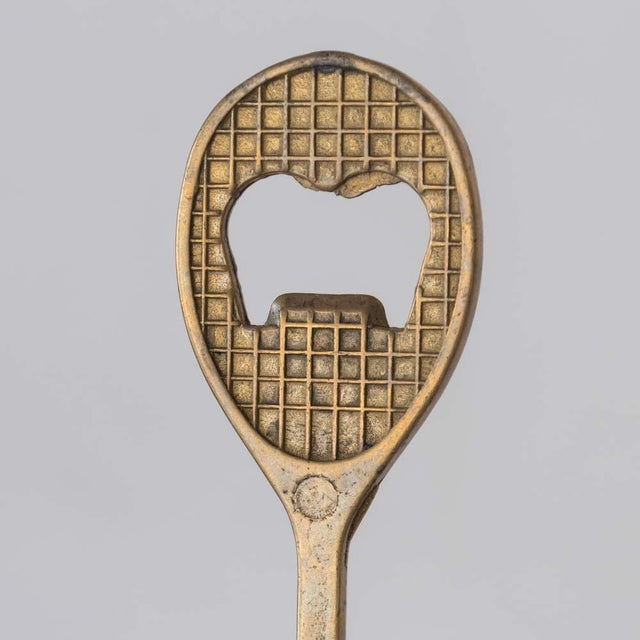 French 1950s French Brass Tennis Bottle Opener For Sale - Image 3 of 9