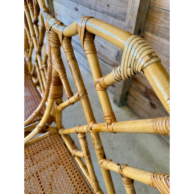 Mid-20th Century Restored Italian Rattan Chippendale Dining Chairs by Dal Vera-Set of Eight For Sale - Image 10 of 12