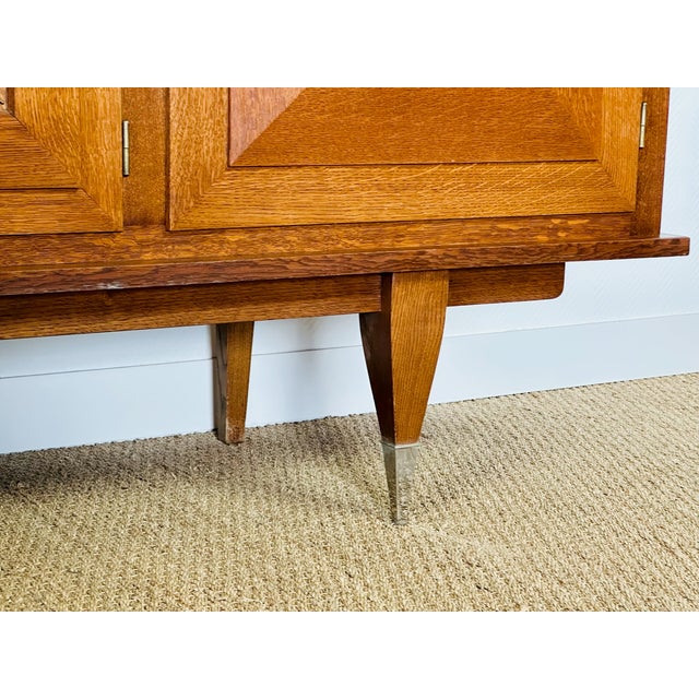 Art Deco French Oak Sideboard by Jacques-Émile Ruhlmann, 1950s For Sale - Image 11 of 13