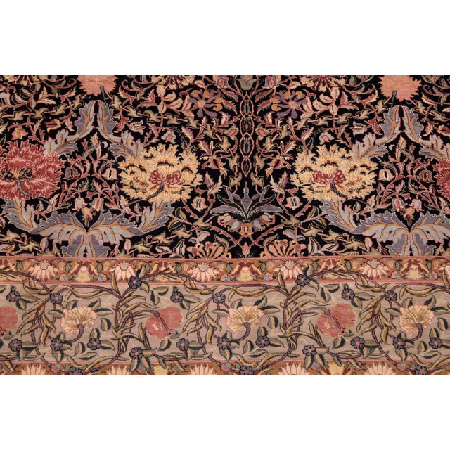 William Morris Pak-Persian Black/Taupe Wool Rug - 9'1'' X 11'9'' For Sale In New York - Image 6 of 9