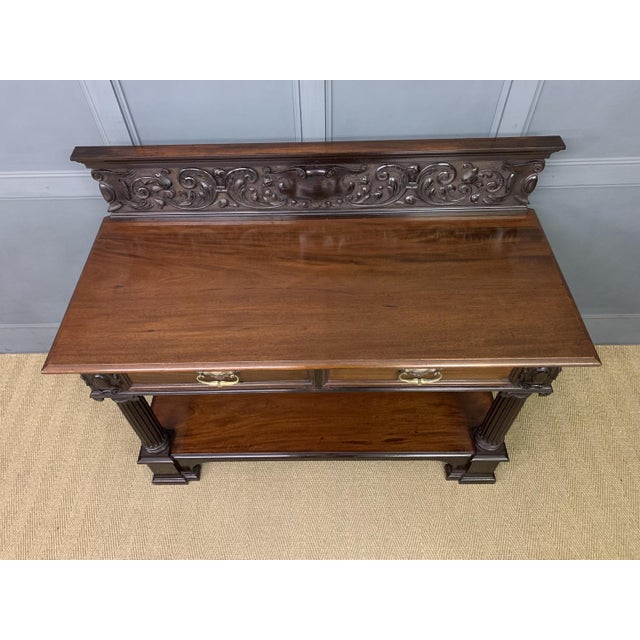 Late 19th Century Victorian Carved Mahogany Buffet, 1880s For Sale - Image 5 of 17