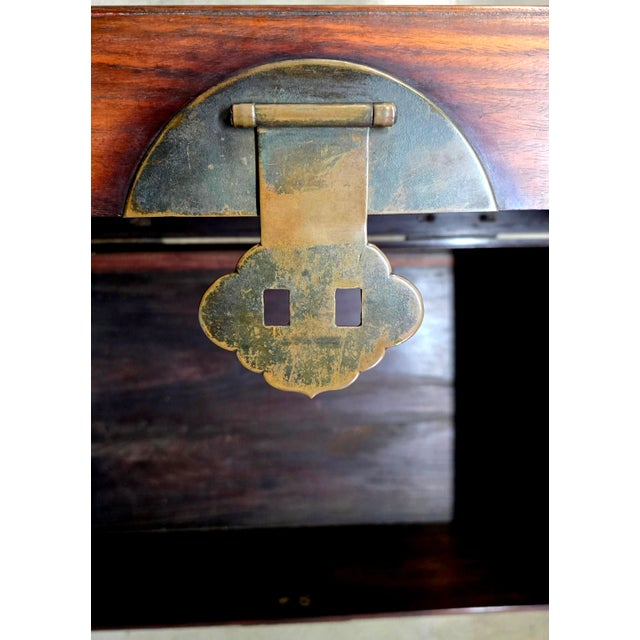 Antique Chinese Polished Rosewood Trunk For Sale - Image 10 of 12