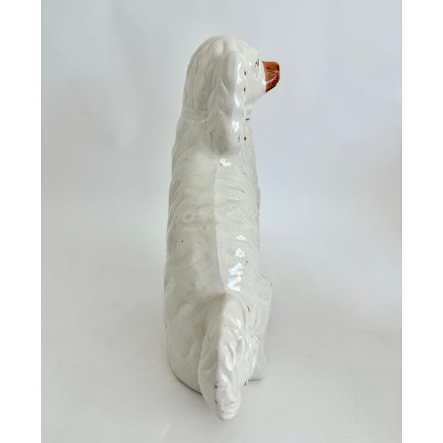 Antique 19th C White Staffordshire Spaniel Mantel Dogs - A Pair For Sale - Image 16 of 18