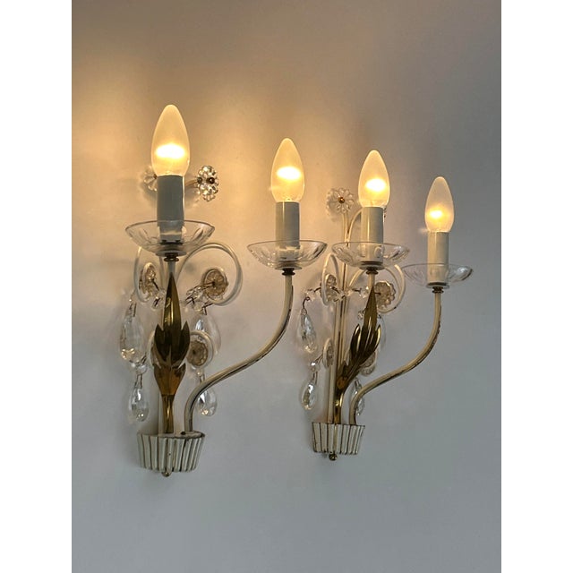 Brass and Glass Sconces from Vereinigte Werkstätten, 1960s, Set of 2 For Sale - Image 10 of 18