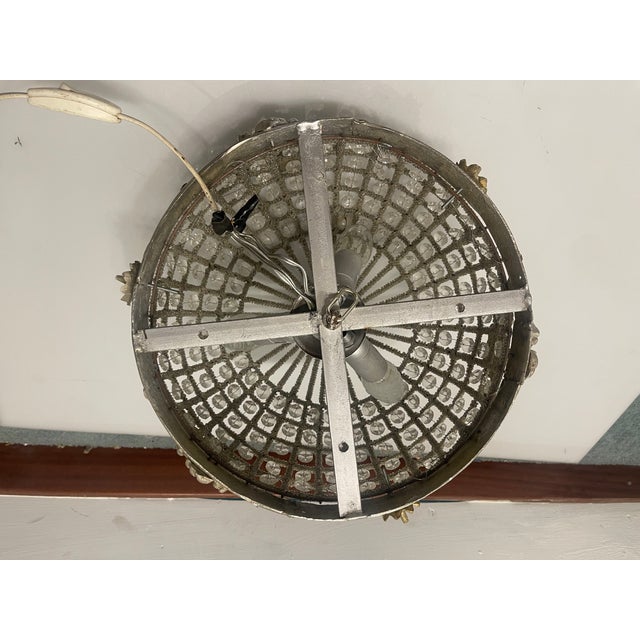 Crystal Beaded Flush Mount, 1980s For Sale - Image 8 of 13