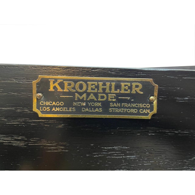 Restored Kroehler Black Cerused Oak Sideboard Credenza With Polished Brass Hardware, Circa 1960s For Sale - Image 15 of 15