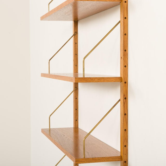 Wood Mid-Century Scandinavian Shelving Unit in Golden Oak, 1960s For Sale - Image 7 of 9