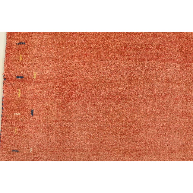Gabbeh Rug 2’3” X 4’6” Rust Wool Contemporary Hand-Knotted Carpet For Sale - Image 9 of 13