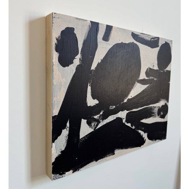 Contemporary Acrobats, Contemporary Black and Tan Abstract Painting by Matt Higgins For Sale - Image 3 of 6