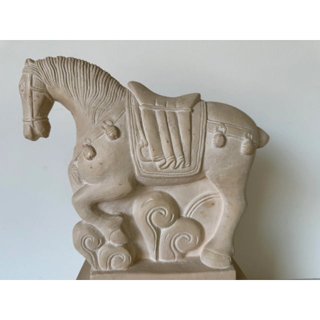 Vintage Chinese Ceramic - Plaster Horse Sculpture For Sale - Image 11 of 12