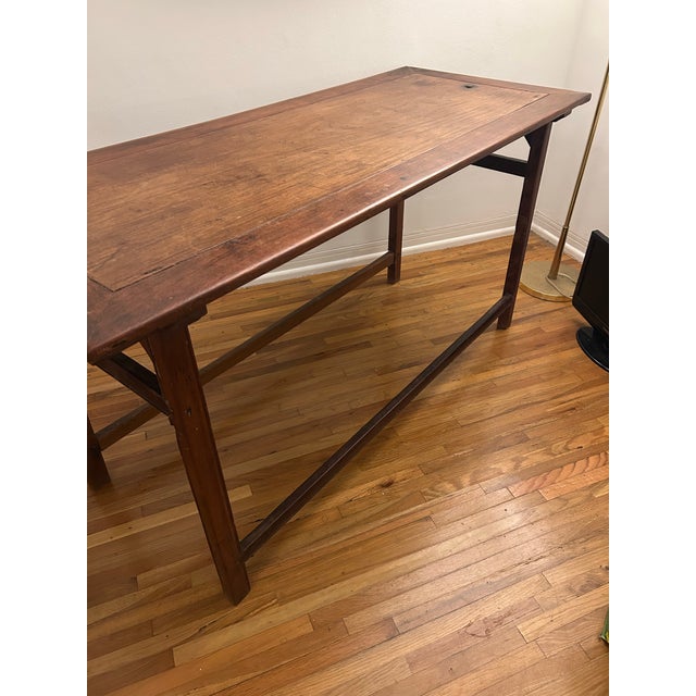 Antique Solid Hard Wood Table 31 Inches Tall For Sale - Image 10 of 11