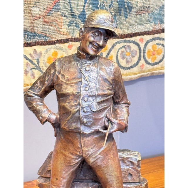 Metal “Gentleman Rider” Bronze by George Van Der Straeten (1856–1928) For Sale - Image 7 of 10