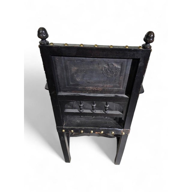 Set of Large 19th Century Castilian Armchairs, 1860 For Sale - Image 4 of 16