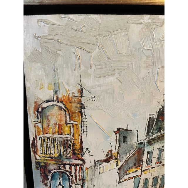 Mid 20th Century Vintage Oil Painting - Mid-Century Landscape - Original Cityscape by w.t. Carlsen For Sale - Image 5 of 7