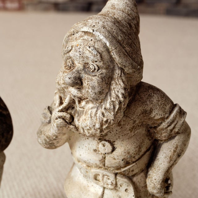 Gray 19th Century French Stone Seven Dwarfs Statues (Set of 7) For Sale - Image 8 of 9