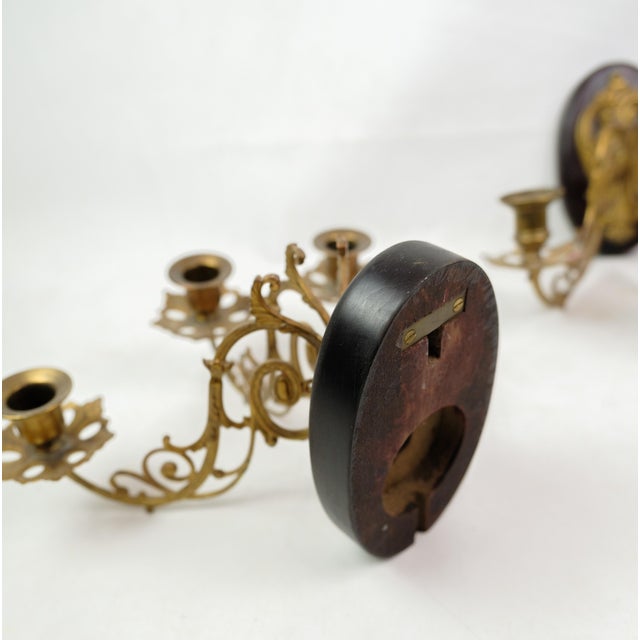 French Wall Candleholders in Bronze, 1930s, Set of 2 For Sale - Image 6 of 10