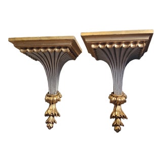 20th Century Regency Wall Sconce Shelves - a Pair For Sale