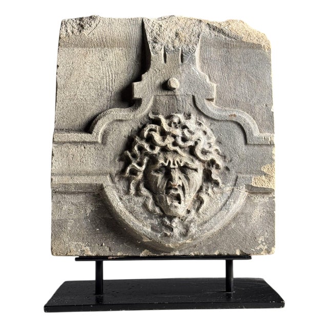 Carved Stone Fragment Medusa, 18th Century For Sale