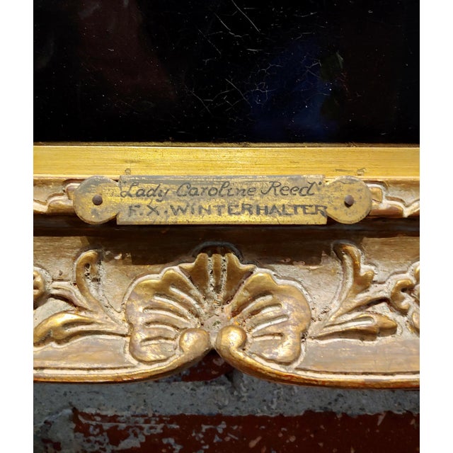 Blue Franz Xaver Winterhalter "Attributed" Portrait of an Aristocratic Lady-Oil Painting For Sale - Image 8 of 10