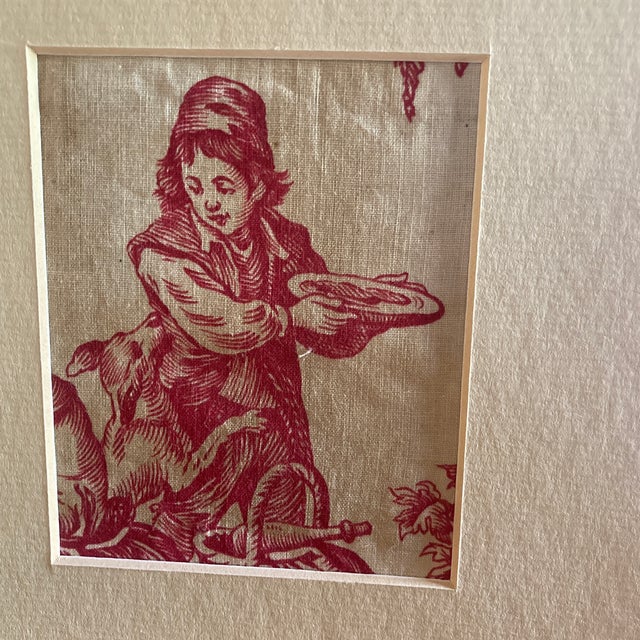 Authentic Set of Five Toile De Jouy Fragments in Handmade Mattings. . For Sale - Image 12 of 12