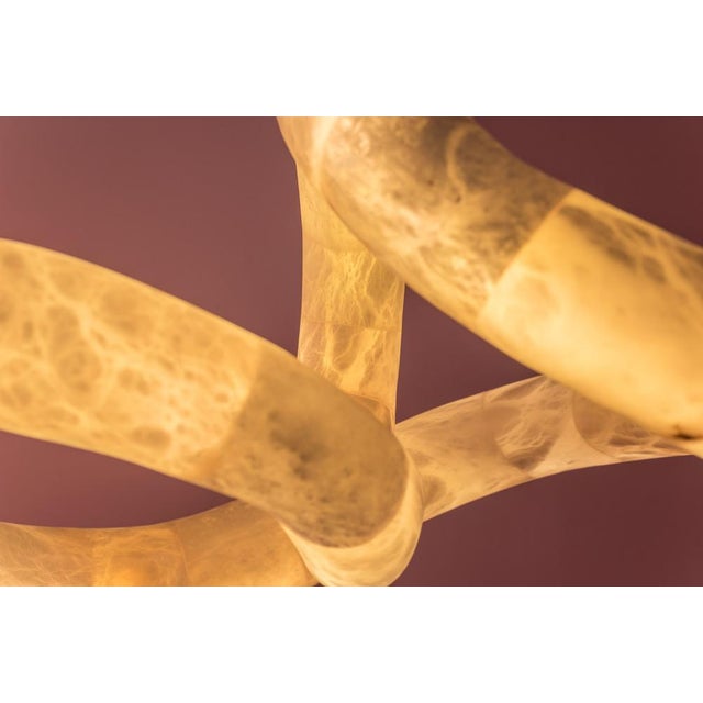 Not Yet Made - Made To Order Aqua Fossil Light V Pendant Lamp in Alabaster by Amarist Studio For Sale - Image 5 of 12