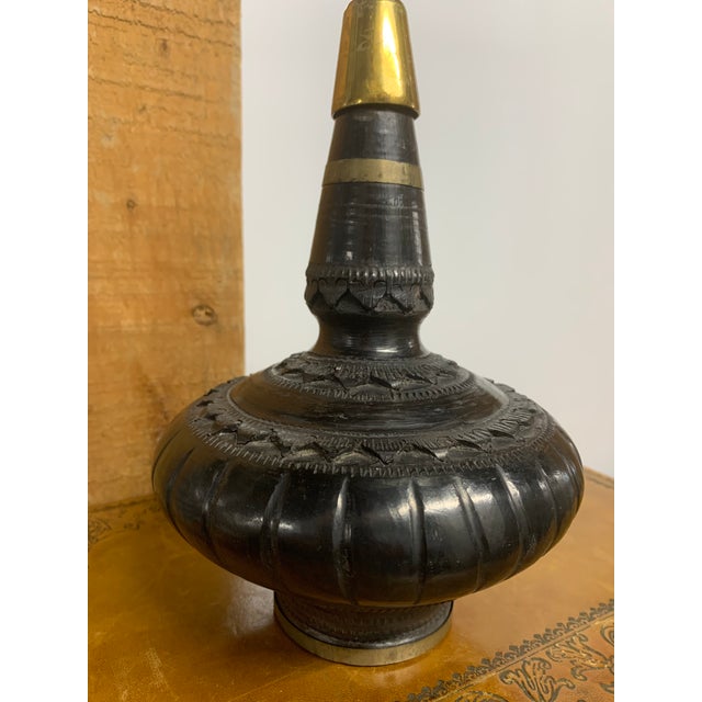 Mediterranean Early 20th Century Etched Terra Cotta Rose Water Vessel For Sale - Image 3 of 7
