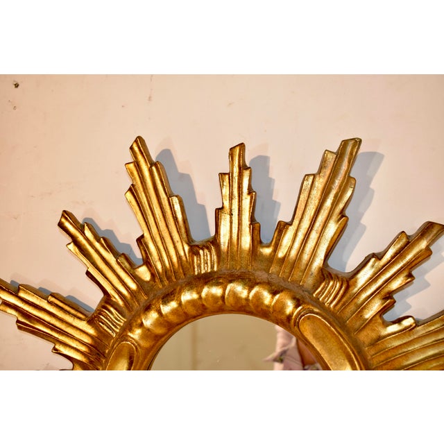 1960s Mid-20th Century Sunburst Mirror From France For Sale - Image 5 of 6