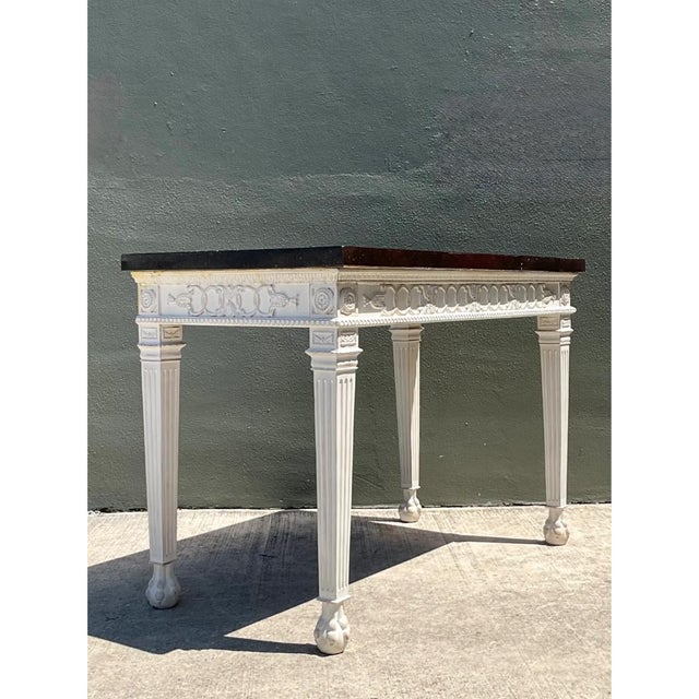 Mid 20th Century Vintage Stone and Wood Console Table For Sale - Image 5 of 12