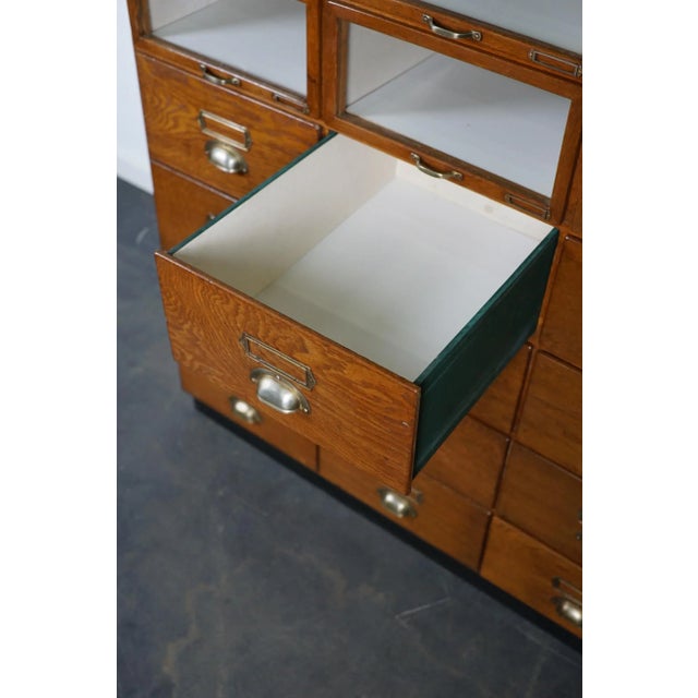 Large Vintage Dutch Oak Haberdashery Shop Cabinet, 1930s For Sale - Image 18 of 18