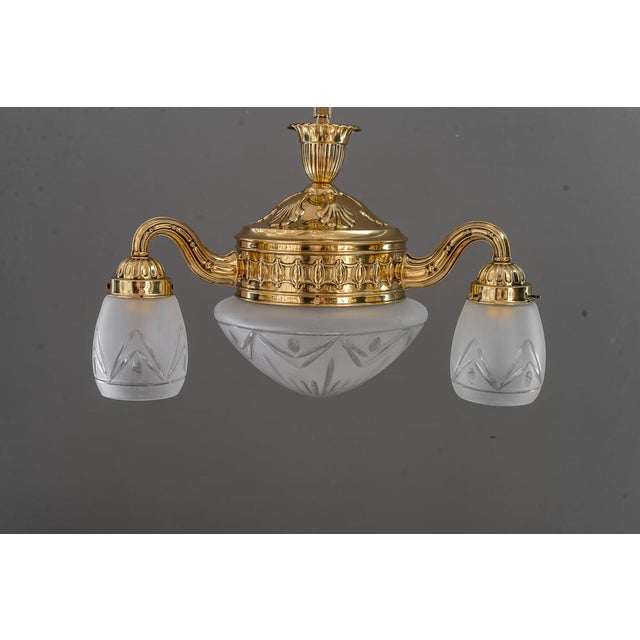 Chandelier with Cut Glass Shades, Vienna, Austria, 1890s For Sale - Image 13 of 18