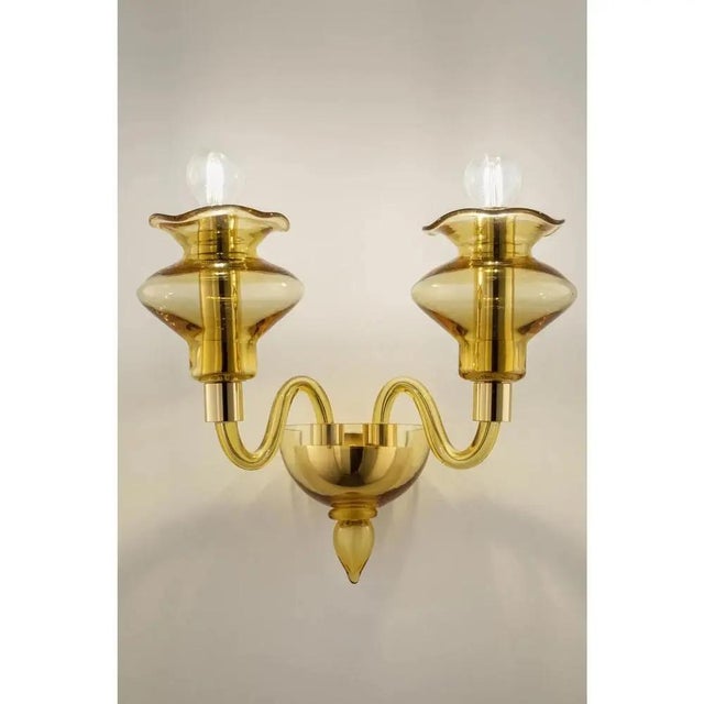 Amber Murano Glass Sconce with Linear Design by Simoeng for Simoeng For Sale - Image 4 of 6