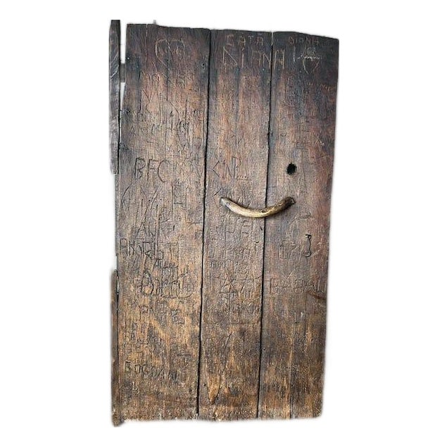 Late 18th Century Welsh Mountain Cottage Grafitti Door For Sale
