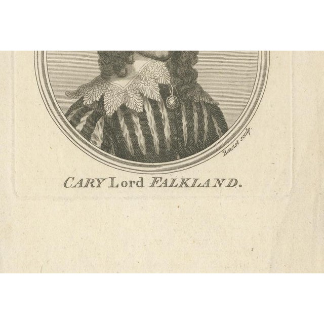 After Van Dyck, Lucius Cary Lord Falkland Portrait, Engraving, 1750 For Sale - Image 9 of 11