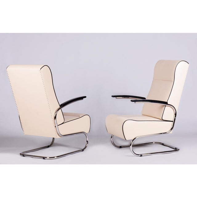 Bauhaus Armchairs FN24 in Chrome and Leather attributed to Mücke-Melder, Czech, 1930s, Set of 2 For Sale - Image 17 of 17