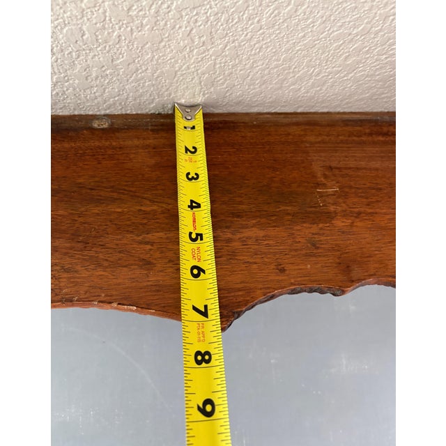 Brown Antique Victorian Solid Walnut Hand-Carved Wall Shelf With Architectural Bracket For Sale - Image 8 of 12