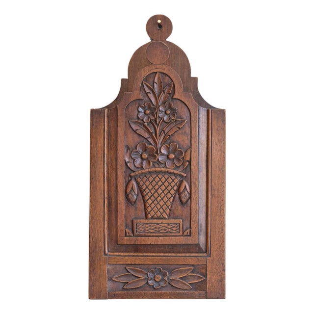 French 19th Century Carved Walnut Farinerio Decorative Box with Floral Decor For Sale
