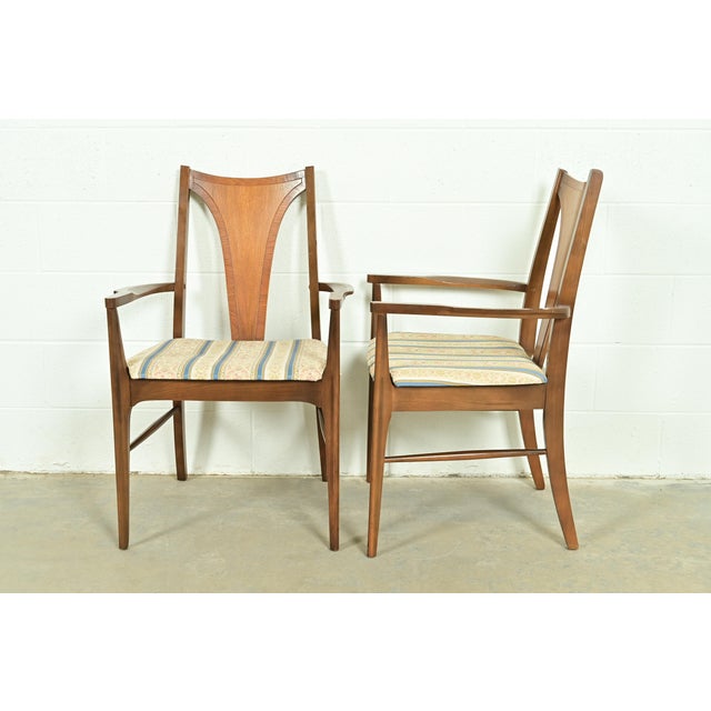Broyhill Brasilia Mid-Century Modern Sculpted Walnut Dining Chairs, Set of Six For Sale - Image 11 of 13