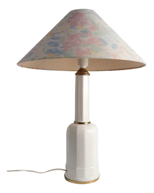 White Opaline Glass and Brass Heiberg Table Lamp, Denmark, Mid-19th Century