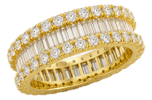 14k Yellow Gold 3-1/10 CTTW Natural Diamond Eternity Band, Size 10