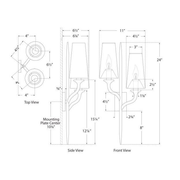 Visual Comfort Julie Neill for Visual Comfort Signature Iberia Double Left Sconce in Antique Bronze Leaf with Linen Shades For Sale - Image 4 of 4