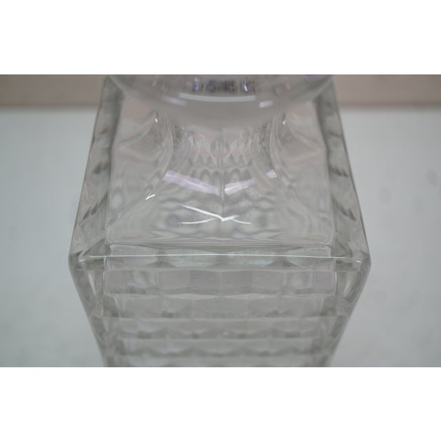Vintage Fostoria Glass Geometric Square Liquor Bar Bottle Decanter For Sale - Image 10 of 15