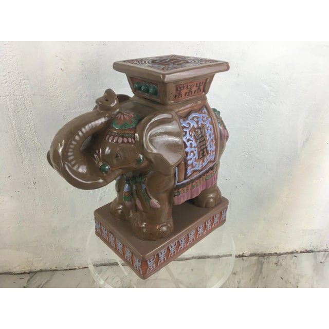 Ceramic Vintage Elephant Garden Seat For Sale - Image 7 of 8