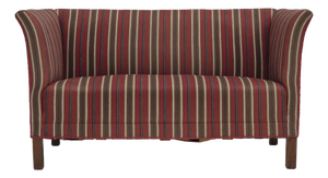 Danish 2-Seater Sofa in Red Striped Wool, 1960s