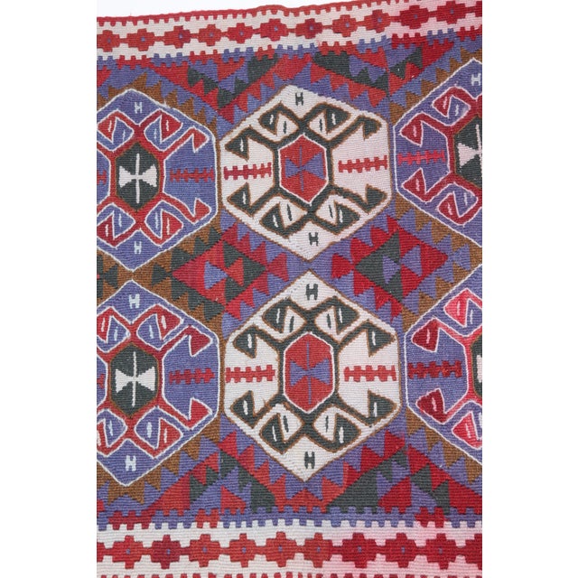 1980s Decorative Vintage Handwoven Kilim-3' 4'' X 2' 1'' Feet For Sale - Image 11 of 11