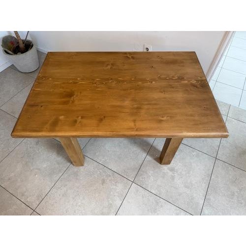 Wood Farmhouse Table in Spruce For Sale - Image 7 of 9