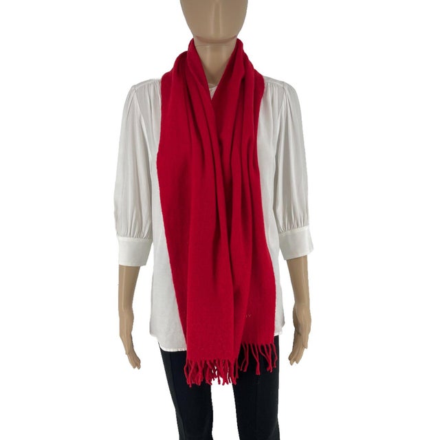 Givenchy Givenchy Red Solid 100% Wool Scarf For Sale - Image 4 of 9