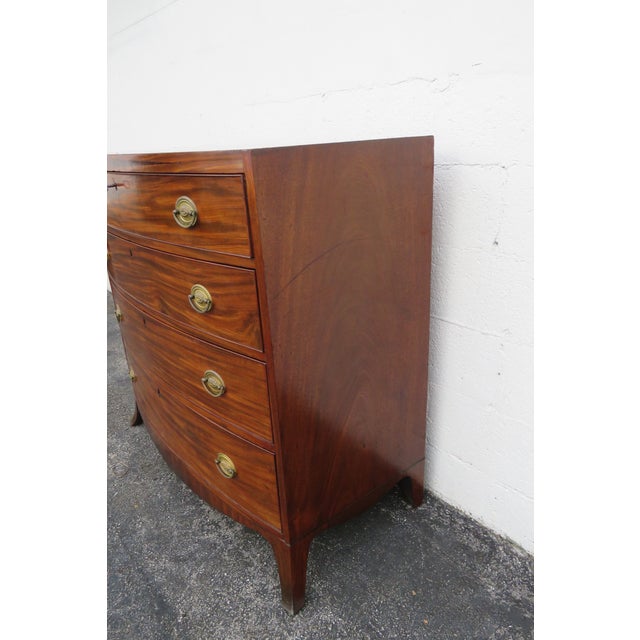 Hepplewhite 1800s Mahogany Inlay Bow Front Dresser Bathroom Vanity Chairish